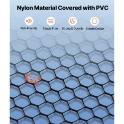 VEVOR Fishing Net, Foldable Landing Nets with Telescopic Handle, Portable Lightweight Carbon Fiber Long Fish Gear, Nylon Covered PVC, Durable and Fish-friendly, for Kayak Boat Bank Pond, Gifts for Men