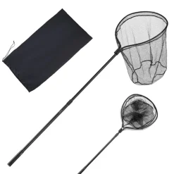 VEVOR Fishing Net, Landing Nets with Telescopic Handle, Portable Lightweight Stronger 6063 Aluminum Fish Gear, Nylon Covered PVC, Durable and Fish-friendly, 26 inch Net Opening for Saltwater Bait Fish