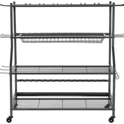 VEVOR Fishing Rod Holder for 15-Rods, Mobile Fishing Pole Rack Cart with Wheels, Fish Gear Equipment Organizer for Garage Home Indoor Use, for Tackle Box Reel Accessories Storage, Gifts for Men