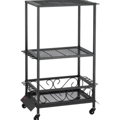 VEVOR Fishing Rod Holder for 10-Rods, Mobile Fishing Pole Rack Cart with Wheels, Fish Gear Equipment Organizer for Garage Home Indoor Use, for Tackle Box Reel Accessories Storage, Gifts for Men