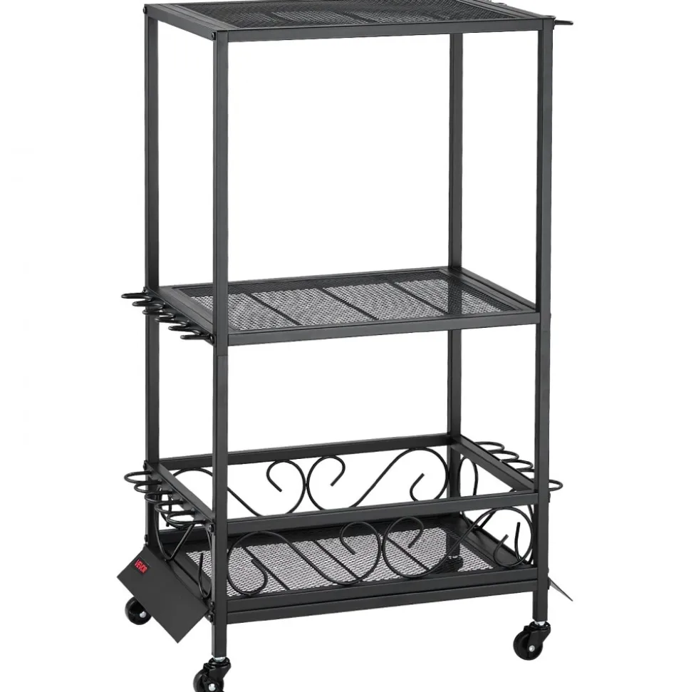 VEVOR Fishing Rod Holder for 10-Rods, Mobile Fishing Pole Rack Cart with Wheels, Fish Gear Equipment Organizer for Garage Home Indoor Use, for Tackle Box Reel Accessories Storage, Gifts for Men