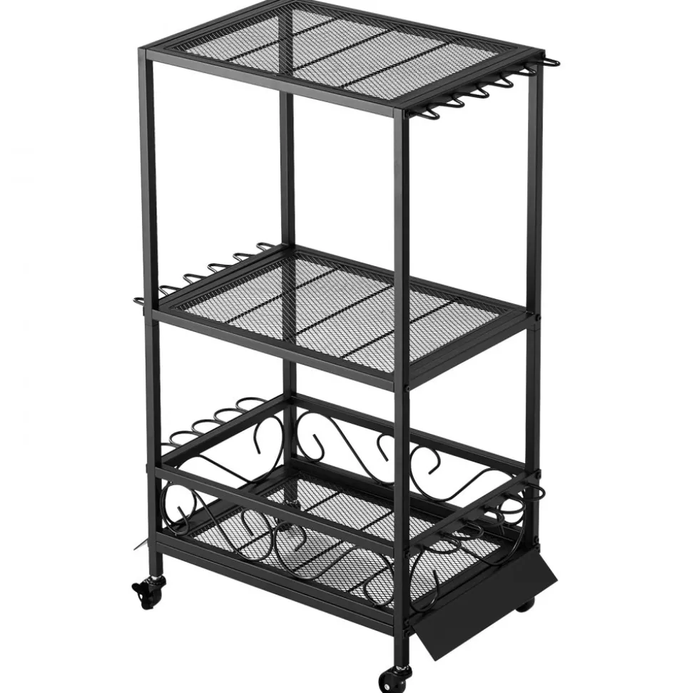 VEVOR Fishing Rod Holder for 10-Rods, Mobile Fishing Pole Rack Cart with Wheels, Fish Gear Equipment Organizer for Garage Home Indoor Use, for Tackle Box Reel Accessories Storage, Gifts for Men