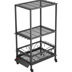 VEVOR Fishing Rod Holder for 10-Rods, Mobile Fishing Pole Rack Cart with Wheels, Fish Gear Equipment Organizer for Garage Home Indoor Use, for Tackle Box Reel Accessories Storage, Gifts for Men