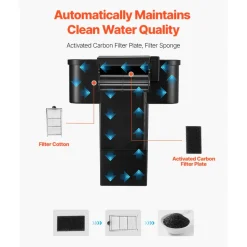 VEVOR Fish Tank Aquarium, 2 Gallon Arch Ultra-Clear GPPS Starter Smart Tank Adjustable 3 Color Lighting, Self Cleaning System Fishbowl for Freshwater & Saltwater Fish Home, Office, or Pet Use