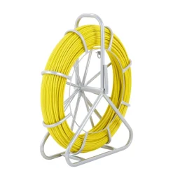 VEVOR Fish Tape Fiberglass, 600 ft, 5/16 in, Duct Rodder Fishtape Wire Puller, Cable Running Rod with Steel Reel Stand, 3 Pulling Heads, Fishing Tools for Walls and Electrical Conduit, Non-Conductive