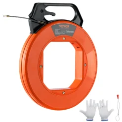 VEVOR Fish Tape, 125-foot, 3/16-inch, PET Wire Puller with Optimized Housing and Handle, Easy-to-Use Cable Puller Tool, Flexible Wire Fishing Tools for Walls and Electrical Conduit, Non-Conductive