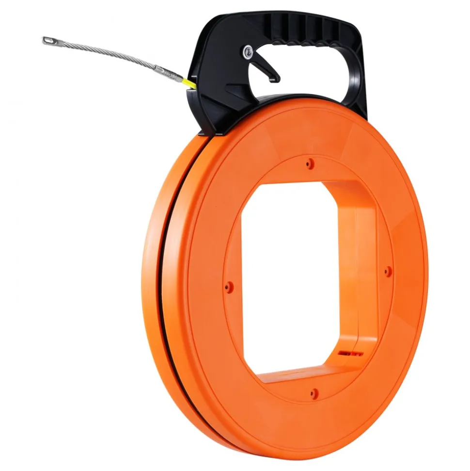 VEVOR Fish Tape, 100 ft, 1/6-inch, Fiberglass Wire Puller with Optimized Housing and Handle, Easy-to-Use Cable Puller Tool, Flexible Wire Fishing Tools for Wall and Electrical Conduit, Non-Conductive