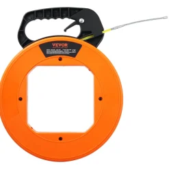 VEVOR Fish Tape, 100 ft, 1/6-inch, Fiberglass Wire Puller with Optimized Housing and Handle, Easy-to-Use Cable Puller Tool, Flexible Wire Fishing Tools for Wall and Electrical Conduit, Non-Conductive