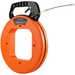 VEVOR Fish Tape, 100 ft, 1/6-inch, Fiberglass Wire Puller with Optimized Housing and Handle, Easy-to-Use Cable Puller Tool, Flexible Wire Fishing Tools for Wall and Electrical Conduit, Non-Conductive