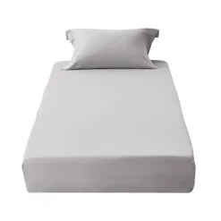 VEVOR Fitted Sheet, 1 Set of 2 Pieces, Twin Size Elastic Fitted Sheet with High-Quality Microfiber, Wear-Resistant & Breathable Twin Fitted Sheet with Single-Sided Brushing, Fit for 15 in Mattress
