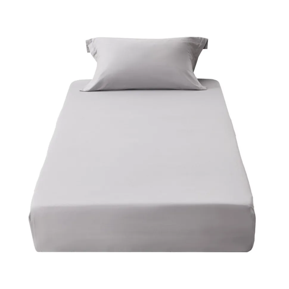 VEVOR Fitted Sheet, 1 Set of 2 Pieces, Twin Size Elastic Fitted Sheet with High-Quality Microfiber, Wear-Resistant & Breathable Twin Fitted Sheet with Single-Sided Brushing, Fit for 15 in Mattress