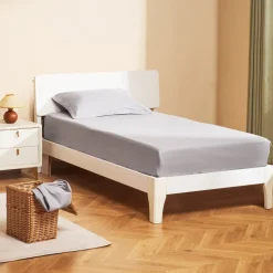 VEVOR Fitted Sheet, 1 Set of 2 Pieces, Twin Size Elastic Fitted Sheet with High-Quality Microfiber, Wear-Resistant & Breathable Twin Fitted Sheet with Single-Sided Brushing, Fit for 15 in Mattress