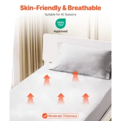 VEVOR Fitted Sheet, 1 Set of 2 Pieces, Twin Size Elastic Fitted Sheet with High-Quality Microfiber, Wear-Resistant & Breathable Twin Fitted Sheet with Single-Sided Brushing, Fit for 15 in Mattress