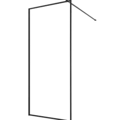 VEVOR Fixed Glass Shower Panel, 34 x 73.6 in Full-Framed Fixed Shower Screen, 5/16 in Thick Clear Tempered Glass Door with Bottom Seal Strip and Hardware, Easy to Clean, for Bathroom, Matte Black
