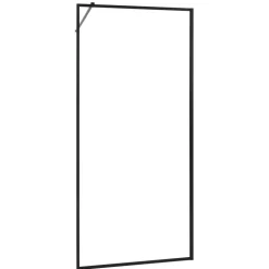 VEVOR Fixed Glass Shower Panel, 34 x 73.6 in Full-Framed Fixed Shower Screen, 5/16 in Thick Clear Tempered Glass Door with Bottom Seal Strip and Hardware, Easy to Clean, for Bathroom, Matte Black