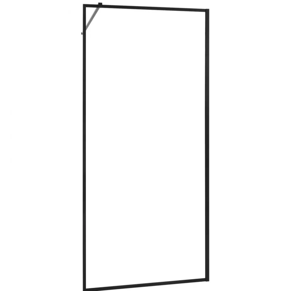 VEVOR Fixed Glass Shower Panel, 34 x 73.6 in Full-Framed Fixed Shower Screen, 5/16 in Thick Clear Tempered Glass Door with Bottom Seal Strip and Hardware, Easy to Clean, for Bathroom, Matte Black