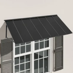 VEVOR Fixed Metal Awning 80 x 36 in, Window Awning Door Canopy, Stable Triangle Steel Frame Exterior Awnings Rain, and Snow Sunlight Protection for Door Entrance, Windows, Porches, Balconies