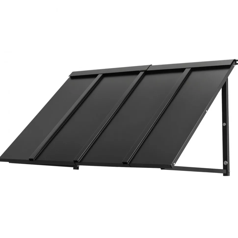VEVOR Fixed Metal Awning 44 x 24 in, Window Awning Door Canopy, Stable Triangle Steel Frame Awnings for Doors Exterior Rain, and Snow Sunlight Protection for Door Entrance, Windows, Porches, Balconies