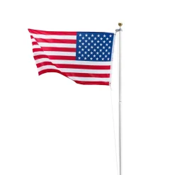 VEVOR Flag Pole, 25ft Heavy Duty Sectional Flagpole Kit for Outside House In Ground, Extra Thick Outdoor Aluminum Flagpole Kit with 3x5 American Flag for Yard, Residential or Commercial Use, Silver