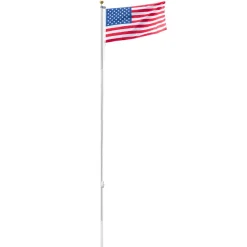 VEVOR Flag Pole, 25ft Heavy Duty Sectional Flagpole Kit for Outside House In Ground, Extra Thick Outdoor Aluminum Flagpole Kit with 3x5 American Flag for Yard, Residential or Commercial Use, Silver