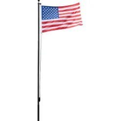 VEVOR Flag Pole, 16ft Heavy Duty Sectional Flagpole Kit for Outside House In Ground, Extra Thick Outdoor Aluminum Flagpole Kit with 3x5 American Flag for Yard, Residential or Commercial Use, Black