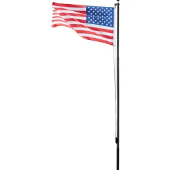 VEVOR Flag Pole, 16ft Heavy Duty Sectional Flagpole Kit for Outside House In Ground, Extra Thick Outdoor Aluminum Flagpole Kit with 3x5 American Flag for Yard, Residential or Commercial Use, Black