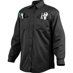 VEVOR Flame Resistant Welding Jacket, 7oz. FR Shirts for Men, Machine Washable Cotton Heat-Resistant Welding Shirt, Meets ATPV 9.2 Cal/cm² Arc Rating - XL Size
