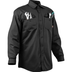 VEVOR Flame Resistant Welding Jacket, 7oz. FR Shirts for Men, Machine Washable Cotton Heat-Resistant Welding Shirt, Meets ATPV 9.2 Cal/cm² Arc Rating - XXL Size