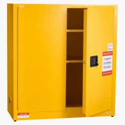 VEVOR Flammable Cabinet, 43.0 x 18.1 x 46.4 Inch, 29 Gallon Flammable Storage Cabinet with Adjustable Shelf, Cold-Rolled and Galvanized Steel Fire Cabinets, for Commercial Industrial Home Use, Yellow