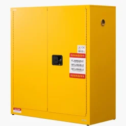 VEVOR Flammable Cabinet, 37.9 x 34.0 x 65.0 Inch, 65 Gallon Flammable Storage Cabinet with Adjustable Shelf, Cold-Rolled and Galvanized Steel Fire Cabinets, for Commercial Industrial Home Use, Yellow