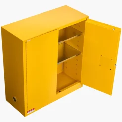 VEVOR Flammable Cabinet, 37.9 x 34.0 x 65.0 Inch, 65 Gallon Flammable Storage Cabinet with Adjustable Shelf, Cold-Rolled and Galvanized Steel Fire Cabinets, for Commercial Industrial Home Use, Yellow