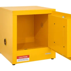 VEVOR Flammable Safety Cabinet, 11 Gal, Cold-Rolled Steel Flammable Liquid Storage Cabinet, 16.9 x 16.9 x 18.2 in Explosion Proof with 1 Door for Industrial Use, NFPA Code 30 OSHA Standards Yellow