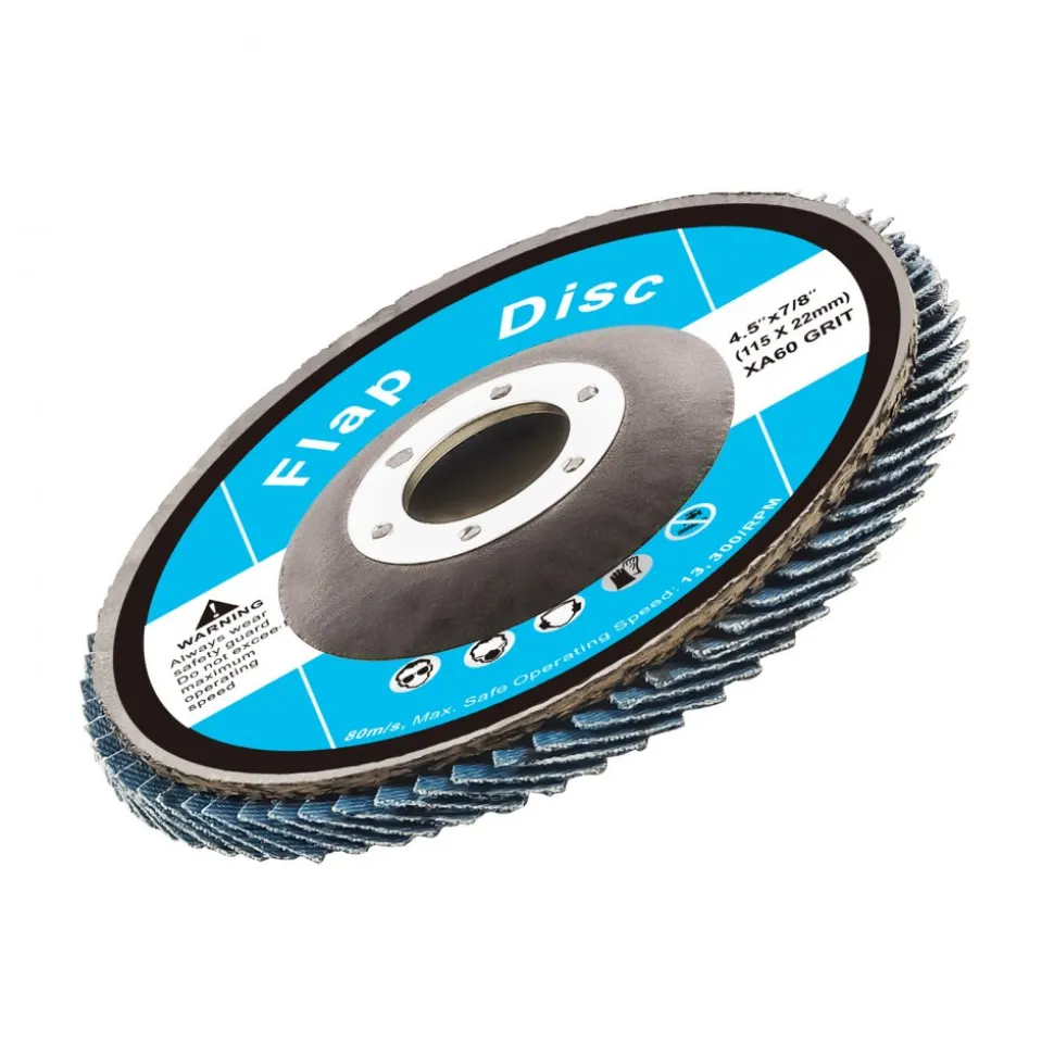 VEVOR Flap Discs 60 Grit, 4-1/2" x 7/8" Flap Discs for Angle Grinder, Type 29 Zirconia Flap Sanding Disc, Bevel Type Abrasive Grinding Wheels for Deburring, Rust Removal, Sanding, Finishing (10 Pack)