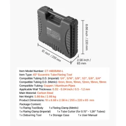VEVOR Flaring Tool HVAC, 45° Eccentric Single Flaring Tool for 1/4
