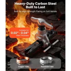 VEVOR Flaring Tool HVAC, 45° Eccentric Single Flaring Tool for 3/16