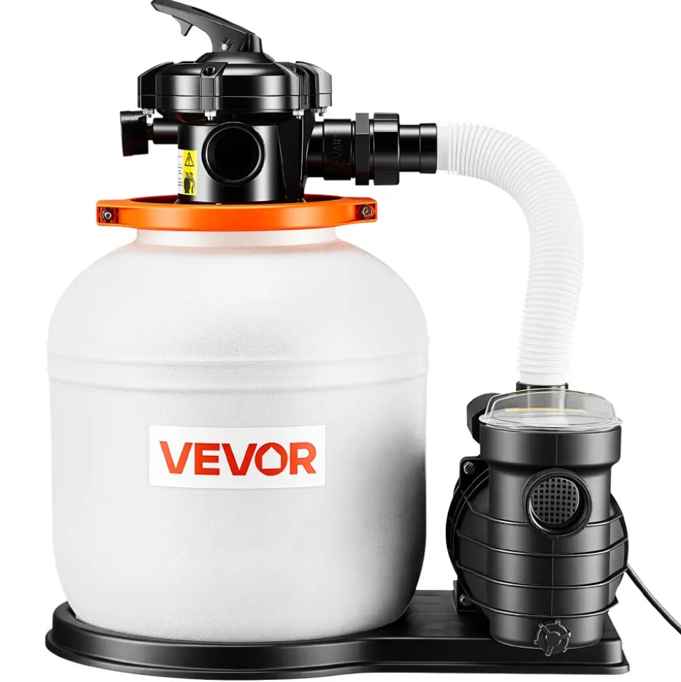 VEVOR FlashPure Sand Filter Pump, 14 in for Above Ground Pool, 0.75 HP 3500 GPH, Swimming Pool Filter System with Timer, 6X Faster Filtration, Media Installed, Leak-Resistant, Ready to Use Out of Box
