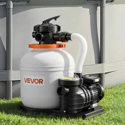 VEVOR FlashPure Sand Filter Pump, 14 in for Above Ground Pool, 0.75 HP 3500 GPH, Swimming Pool Filter System with Timer, 6X Faster Filtration, Media Installed, Leak-Resistant, Ready to Use Out of Box