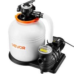 VEVOR FlashPure Sand Filter Pump, 16 in for Above Ground Pool, 1 HP 4400 GPH, Swimming Pool Filter System with Timer, 6X Faster Filtration with Media Installed, Leak-Resistant, Ready to Use Out of Box