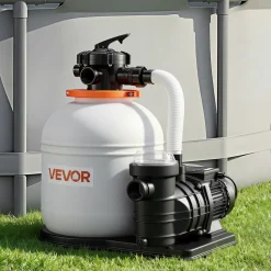 VEVOR FlashPure Sand Filter Pump, 16 in for Above Ground Pool, 1 HP 4400 GPH, Swimming Pool Filter System with Timer, 6X Faster Filtration with Media Installed, Leak-Resistant, Ready to Use Out of Box