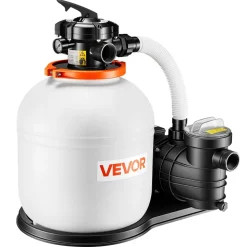 VEVOR FlashPure Sand Filter Pump, 16 in for Above Ground Pool, 1 HP 4400 GPH, Swimming Pool Filter System with Timer, 6X Faster Filtration with Media Installed, Leak-Resistant, Ready to Use Out of Box