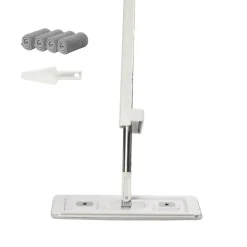 VEVOR Flat Mop, Self Wringing, Microfiber Floor Mop with 4 Reusable & Washable Mop Pads for Dry & Wet Floor Cleaning, Microfiber Flat Mop with Stainless Steel Handle for Hardwood Laminate Tile Vinyl