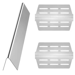 VEVOR Flavorizer Bars and Heat Deflectors, 17 inch Grill Replacement Part, for Weber Genesis 300 Series Grills, Including E310 E320 E330 S310 S320 S330, Stainless Steel Thicker Heat Plate, 7 Pack