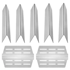 VEVOR Flavorizer Bars and Heat Deflectors, 17 inch Grill Replacement Part, for Weber Genesis 300 Series Grills, Including E310 E320 E330 S310 S320 S330, Stainless Steel Thicker Heat Plate, 7 Pack
