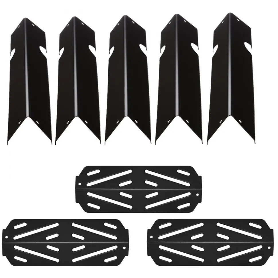 VEVOR Flavorizer Bars and Heat Deflectors, 17 in Grill Replacement Part, for Weber Genesis ll 310 315 335 340, E/S 325s, ES/SX 325s, E/S 335, EX/SX/EPX-335 Grills, Porcelain-enameled Steel, 8 Pack