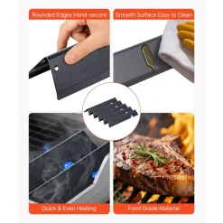 VEVOR Flavorizer Bars, 17 inch Grill Replacement Part, for Weber Genesis ll 310 315 335 340, E/S 325s, ES/SX 325s, E/S 335, EX/SX/EPX-335 Grills, Porcelain-enameled Steel Thicker Heat Plate, 5 Pack