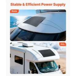 VEVOR Flexible Solar Panel, 100W Semi-Flexible Bendable Monocrystalline Solar Panel, 23% Efficiency Mono Off-Grid Charger with MC4 Output, IP67 Waterproof for Marine RV Car Cabin Curved Surfaces