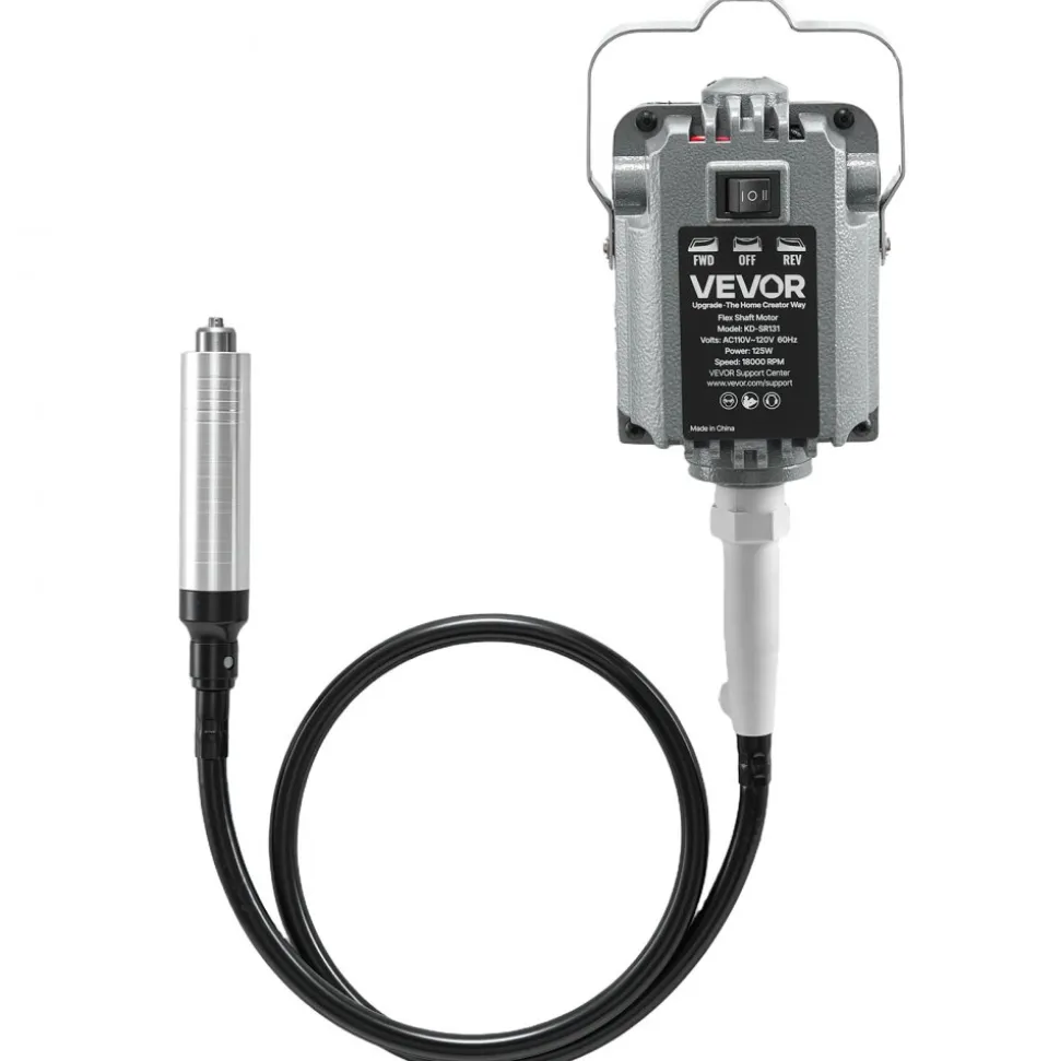 VEVOR Flex Shaft Grinder, 125W 18000RPM Electric Flex Shaft Rotary Tool, Foot Pedal Control Hanging Carver Grinder with Forward-Reverse Rotation for Carving Buffing Engraving Polishing