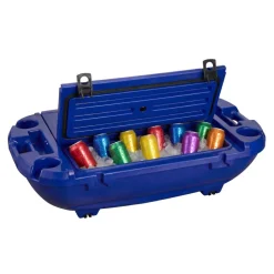 VEVOR Floating Cooler, 40 QT Floating Ice Chest with Dry Storage & Tow Rope, Premium LLDPE Amphibious Drink Cooler for Water & Land, Smooth Stable Cruiser on Lake, River, Pool, Beach, Kayak, Deep Blue