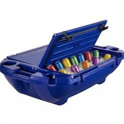 VEVOR Floating Cooler, 40 QT Floating Ice Chest with Dry Storage & Tow Rope, Premium LLDPE Amphibious Drink Cooler for Water & Land, Smooth Stable Cruiser on Lake, River, Pool, Beach, Kayak, Deep Blue
