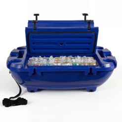VEVOR Floating Cooler, 40 QT Floating Ice Chest with Dry Storage & Tow Rope, Premium LLDPE Amphibious Drink Cooler for Water & Land, Smooth Stable Cruiser on Lake, River, Pool, Beach, Kayak, Deep Blue